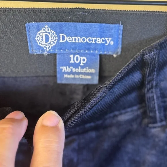 Democracy “Ab”Solution Dark Blue Corduroy Pants Size 10P - Picture 3 of 4